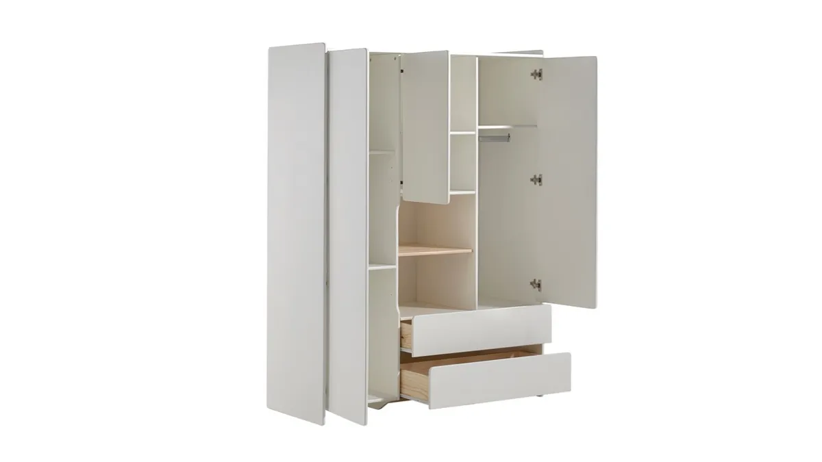 Hot Vipack Complete babykamer Kiddy met commode, opzet en kast 3-deurs wit