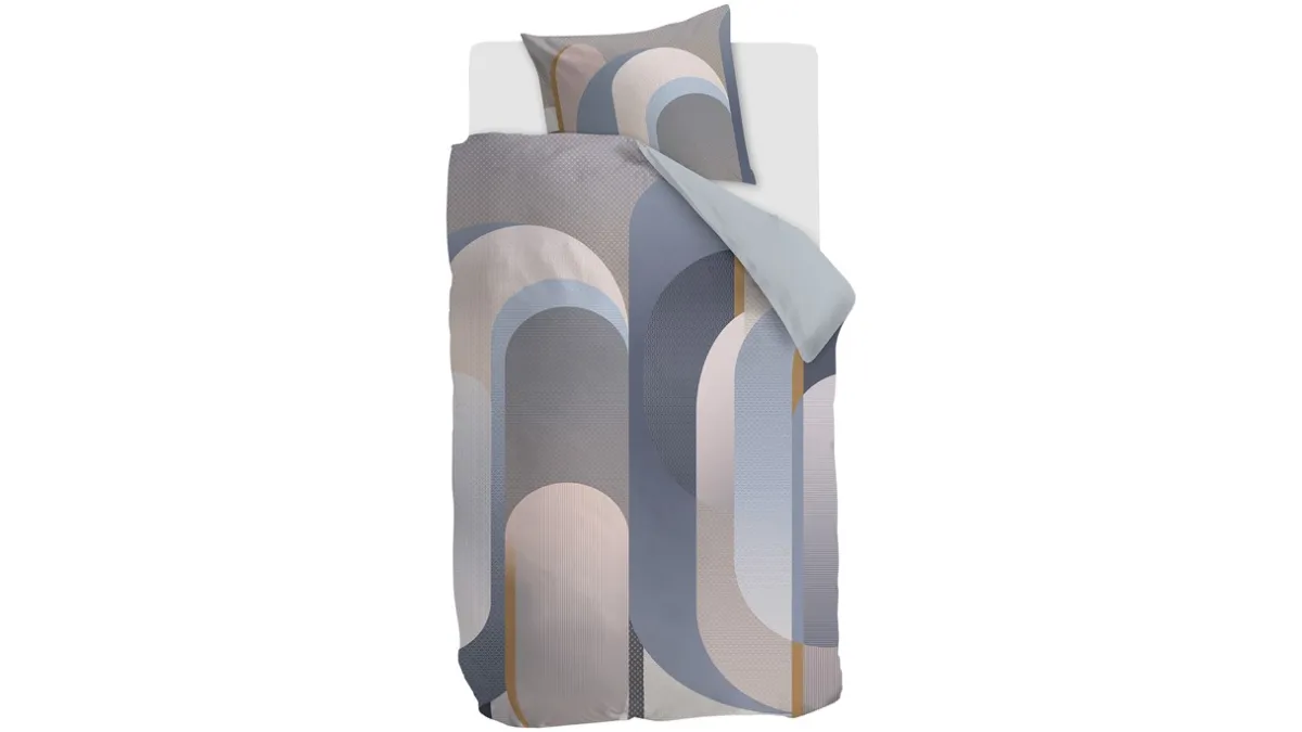 Clearance Beddinghouse Dekbedovertrek Archi blue grey