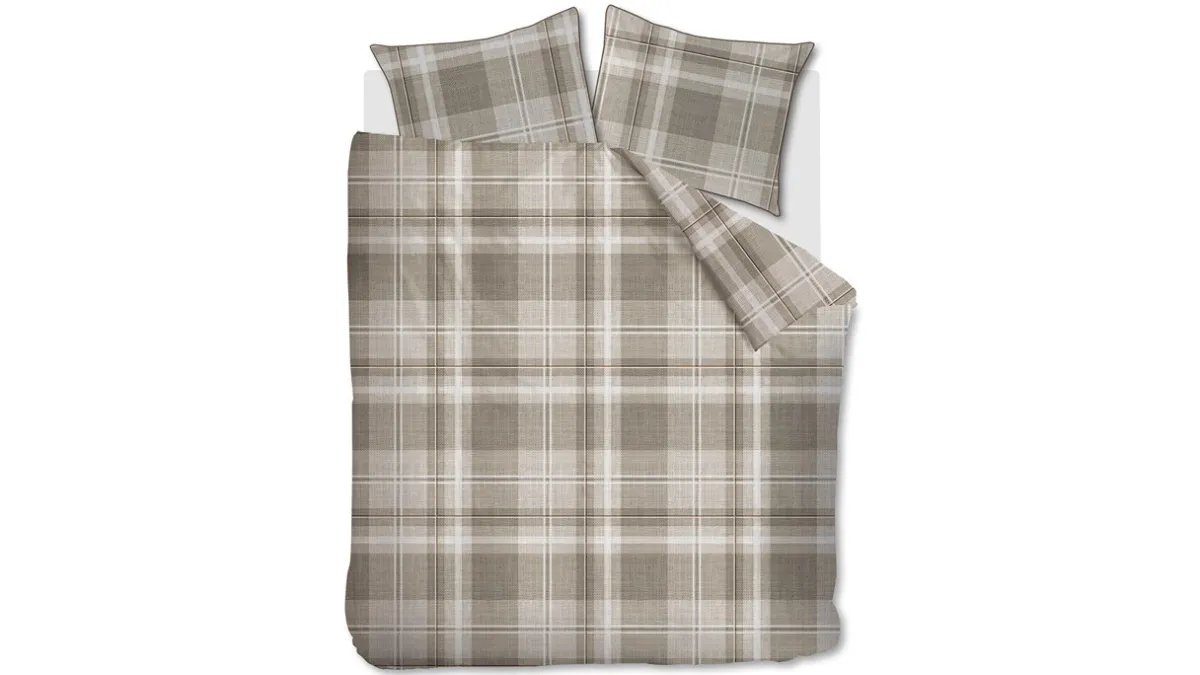 Riviera Maison Dekbedovertrek Tartan Check sand