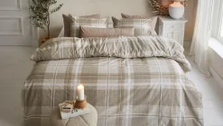 Riviera Maison Dekbedovertrek Tartan Check sand