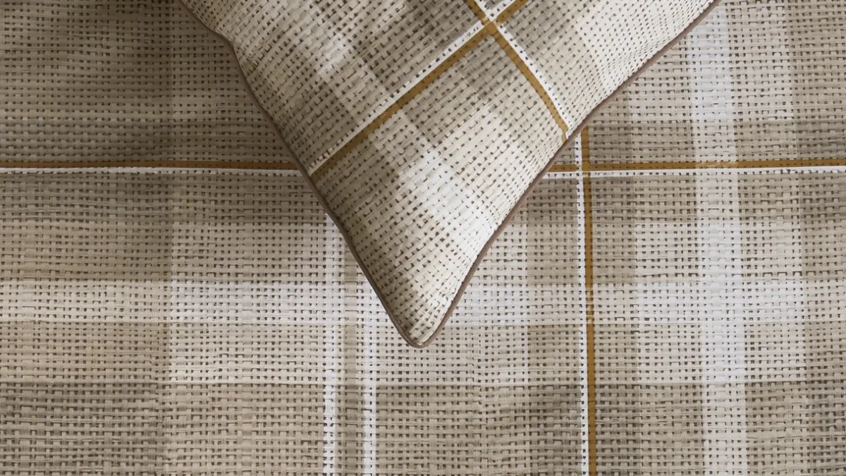Riviera Maison Dekbedovertrek Tartan Check sand