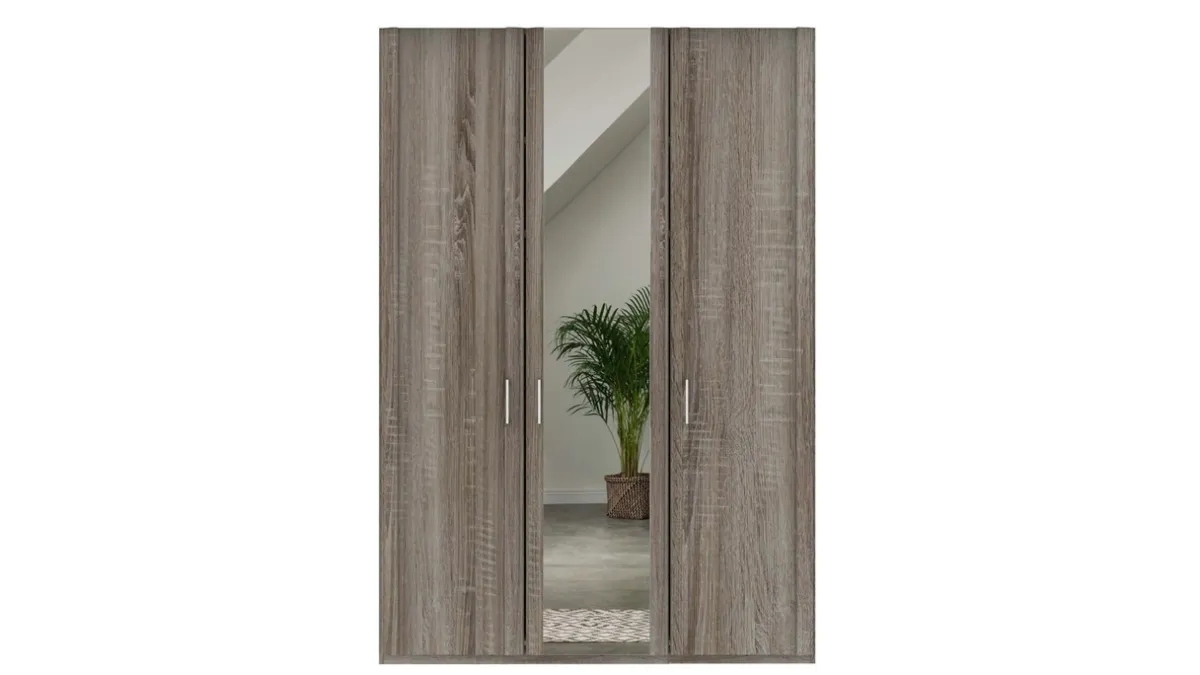 Sale B Bright Draaideurkast Bienne met 2 spiegeldeuren truffel eiken