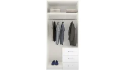 New B Bright Draaideurkast Compact met laden en houten deuren wit