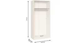 New B Bright Draaideurkast Compact met laden en houten deuren wit