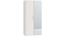 Outlet B Bright Draaideurkast Compact met hout- en spiegeldeuren wit