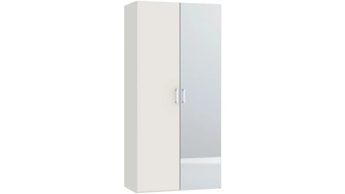 Outlet B Bright Draaideurkast Compact met hout- en spiegeldeuren wit