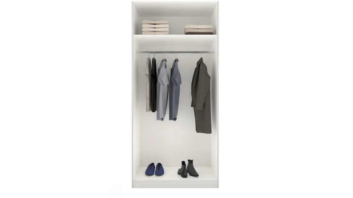 Outlet B Bright Draaideurkast Compact met hout- en spiegeldeuren wit