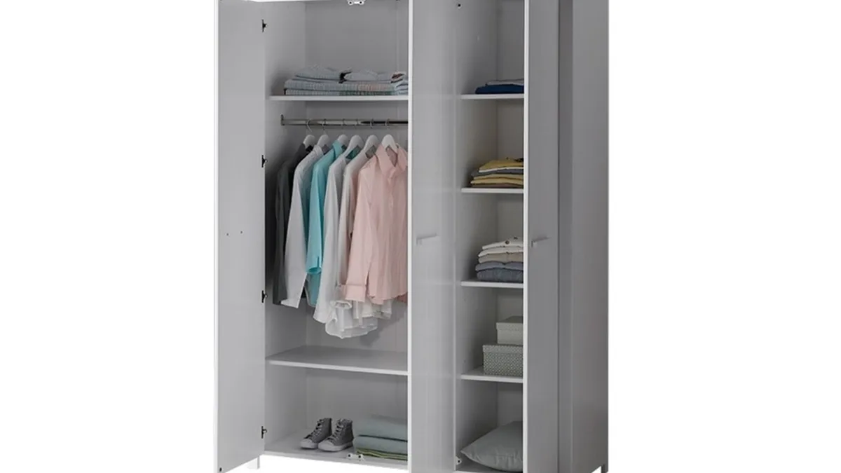 Outlet Vipack Draaideurkast Erik 3-deurs wit
