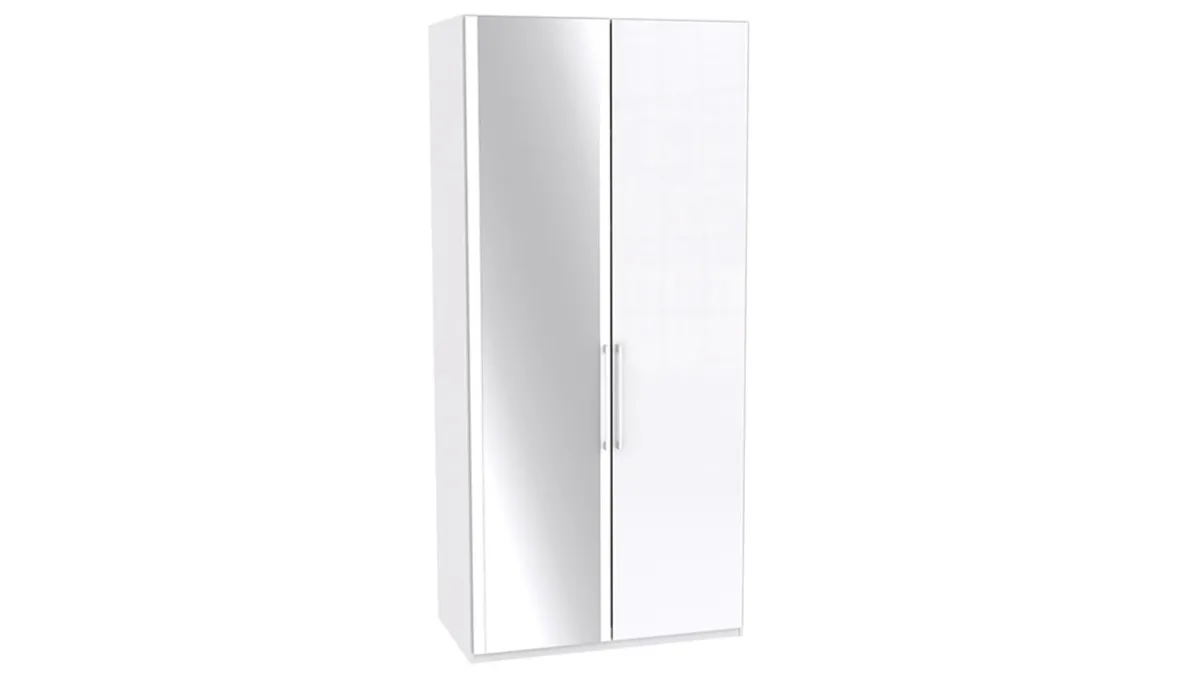 Online B Bright Draaideurkast Motion met spiegeldeur wit