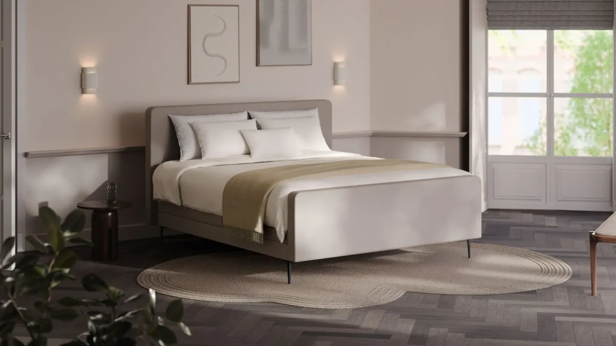 Karlsson Elektrische boxspring Glade - Natural linen beige