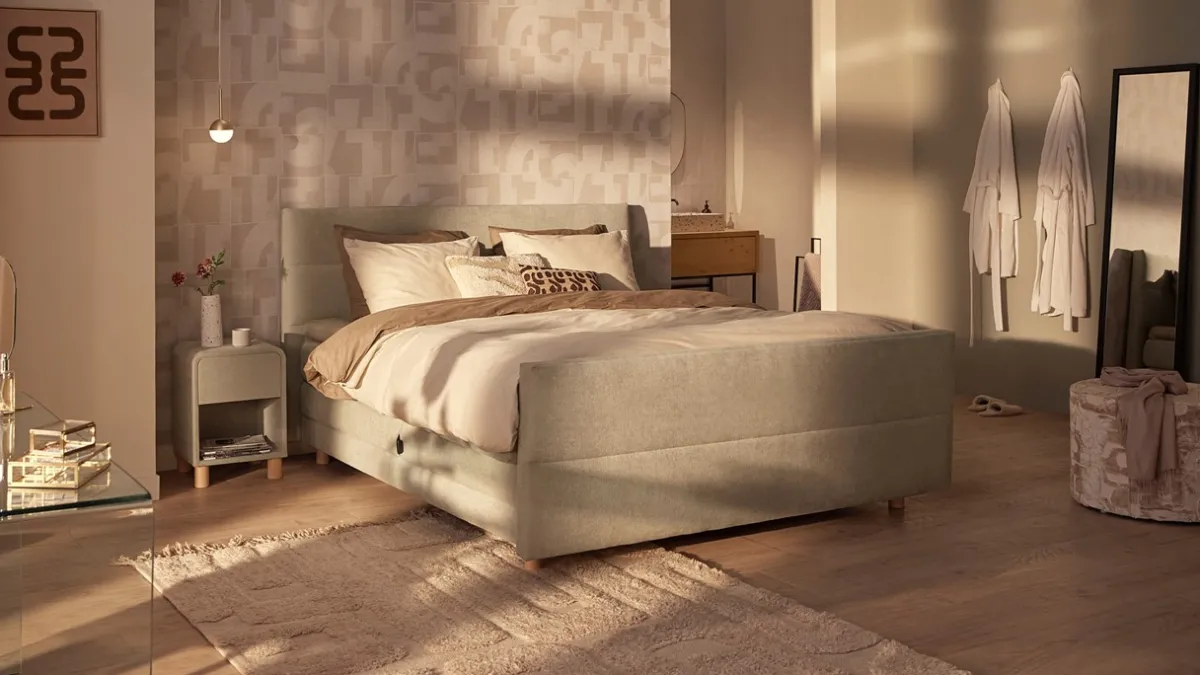 Clearance B Bright Elektrische boxspring Mica - Soft touch pistachio