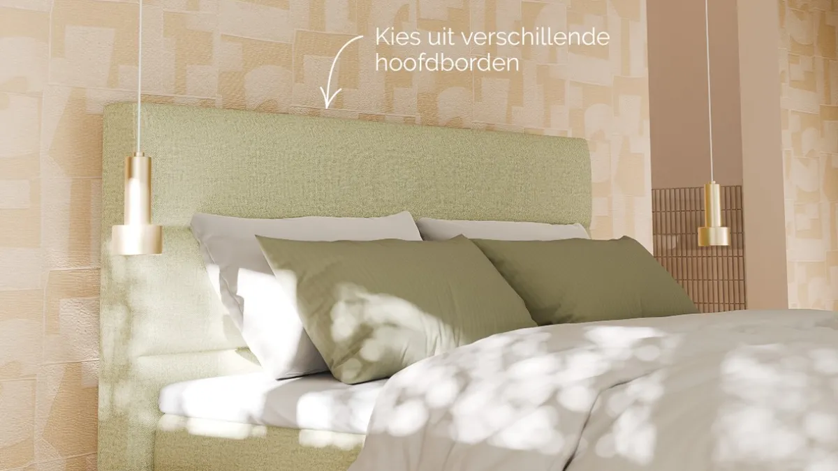 Clearance B Bright Elektrische boxspring Mica - Soft touch pistachio