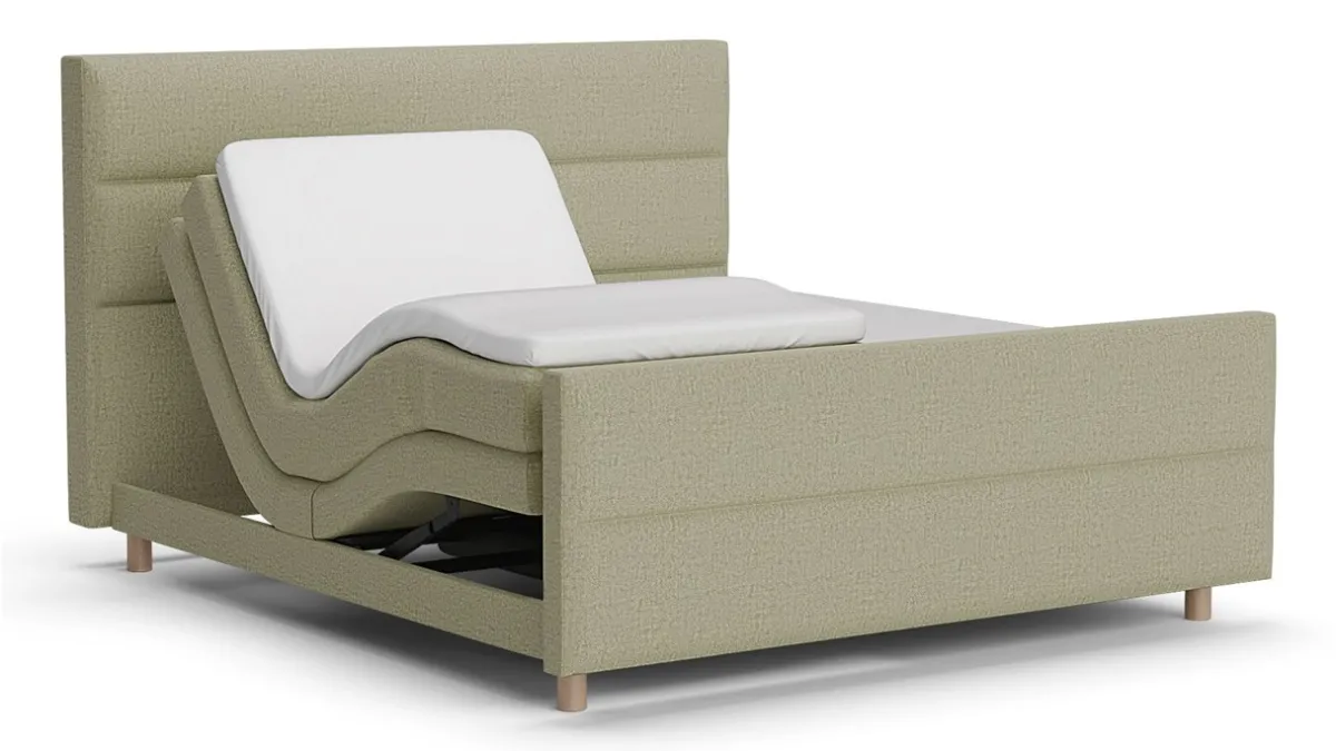 Clearance B Bright Elektrische boxspring Mica - Soft touch pistachio