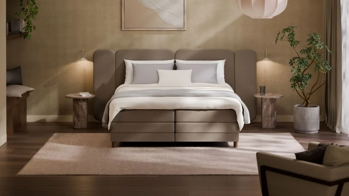 Hot Karlsson Elektrische boxspring Ridge - Warm wool grey
