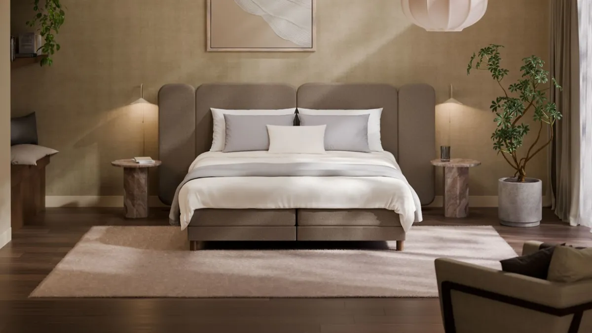 Outlet Karlsson Elektrische boxspring Ridge met Kårlsson Excellence matras - Warm wool grey