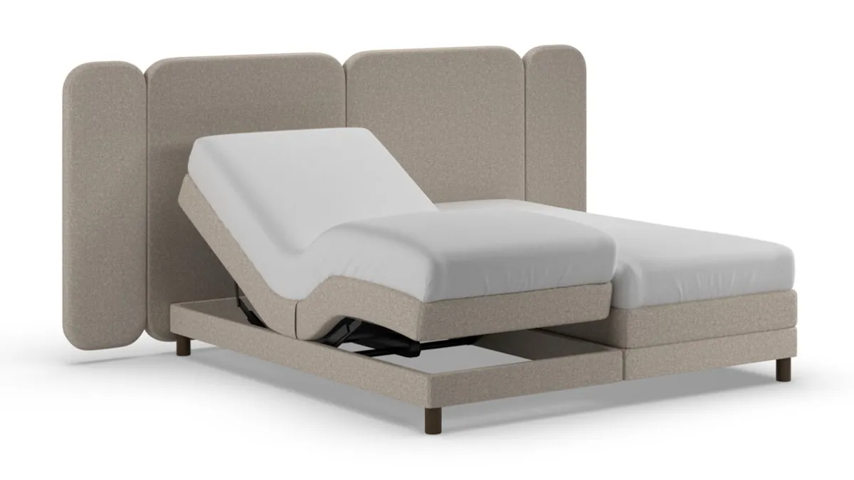 Outlet Karlsson Elektrische boxspring Ridge met Kårlsson Excellence matras - Warm wool grey