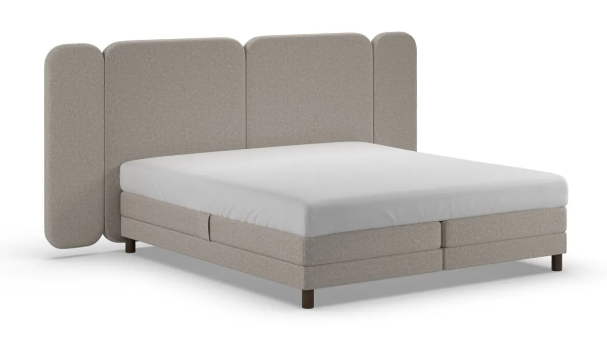 Outlet Karlsson Elektrische boxspring Ridge met Kårlsson Excellence matras - Warm wool grey