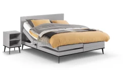 Online B Bright Elektrische boxspring Viggo met Silver Pocket Deluxe Foam matras oakland grijs