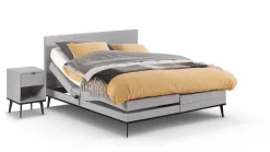 Online B Bright Elektrische boxspring Viggo met Silver Pocket Deluxe Foam matras oakland grijs