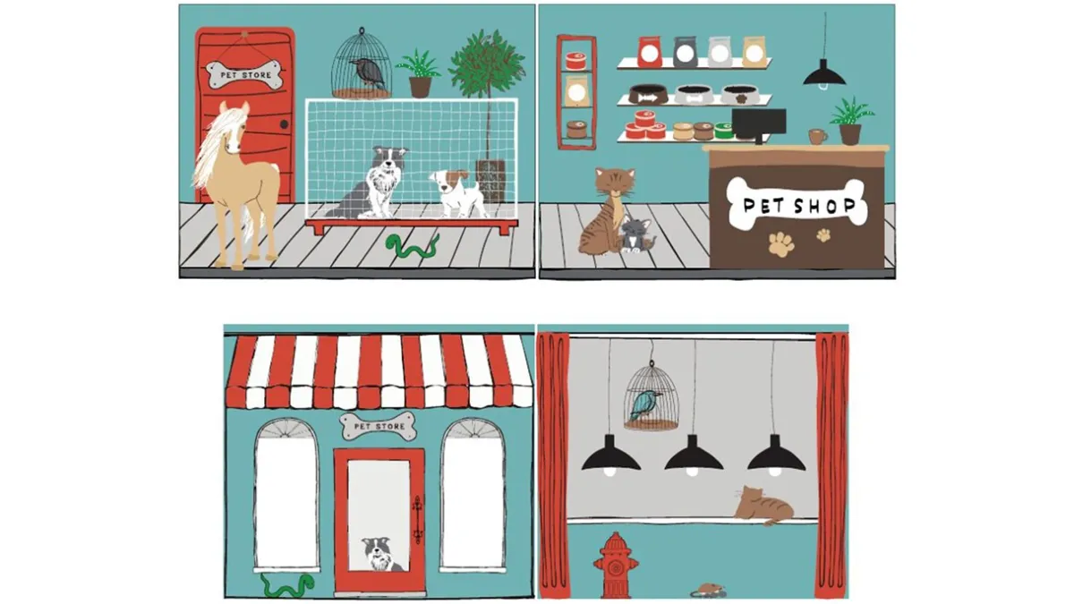 Best Vipack Gordijnen Pet shop Pino/Scott blauw