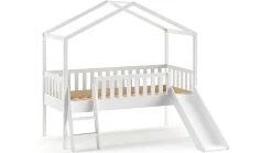 Discount Vipack Halfhoogslaper Dallas als huis met glijbaan wit