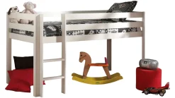 Outlet Vipack Halfhoogslaper Pino met Bureau en boekenkast wit