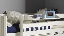 Discount Vipack Halfhoogslaper Pino met commode met 4 laden en boekenkast wit