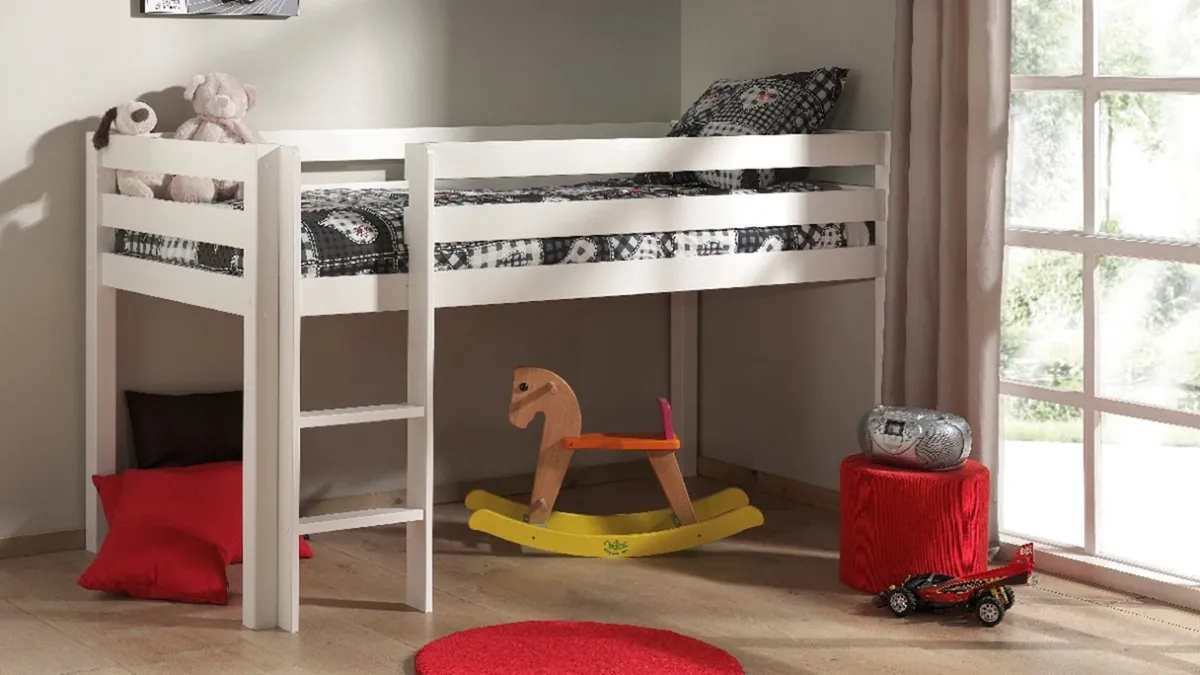 New Vipack Halfhoogslaper Pino met commode 4 laden, commode 2 deuren, hangtablet en bureau wit