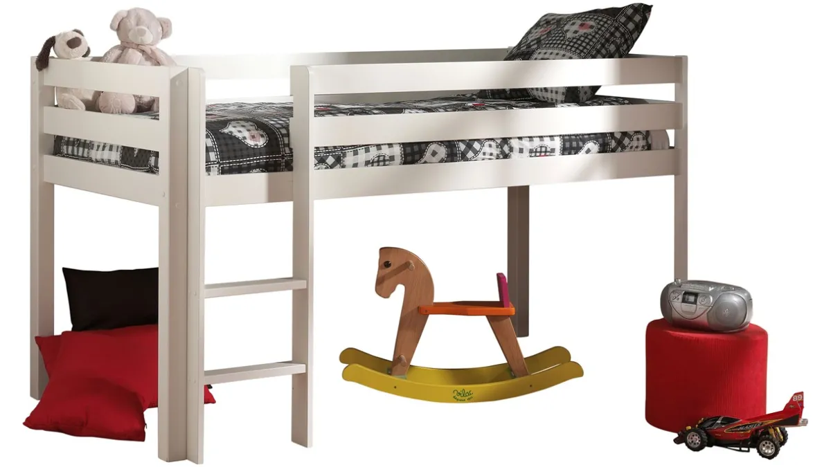 New Vipack Halfhoogslaper Pino met commode 4 laden, commode 2 deuren, hangtablet en bureau wit