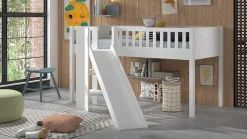 Vipack Halfhoogslaper Scott met glijbaan wit
