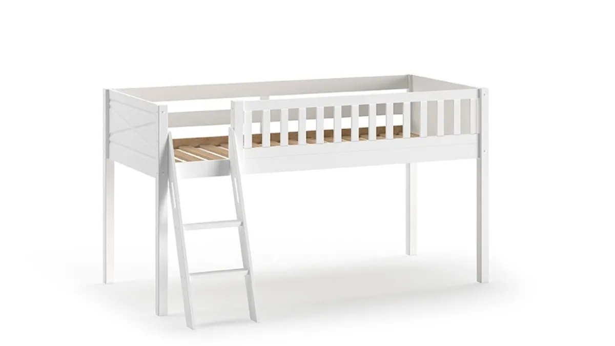 Vipack Halfhoogslaper Scott met bureau, boekenkast en commode wit