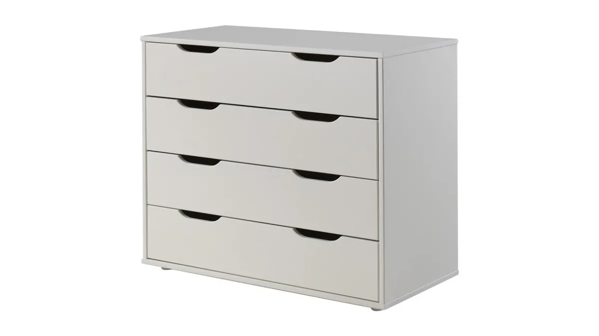 Vipack Halfhoogslaper Scott met bureau, boekenkast en commode wit