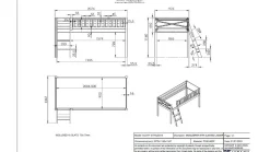 Vipack Halfhoogslaper Scott met bureau, boekenkast en commode wit