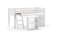 Vipack Halfhoogslaper Scott met bureau en boekenkast wit