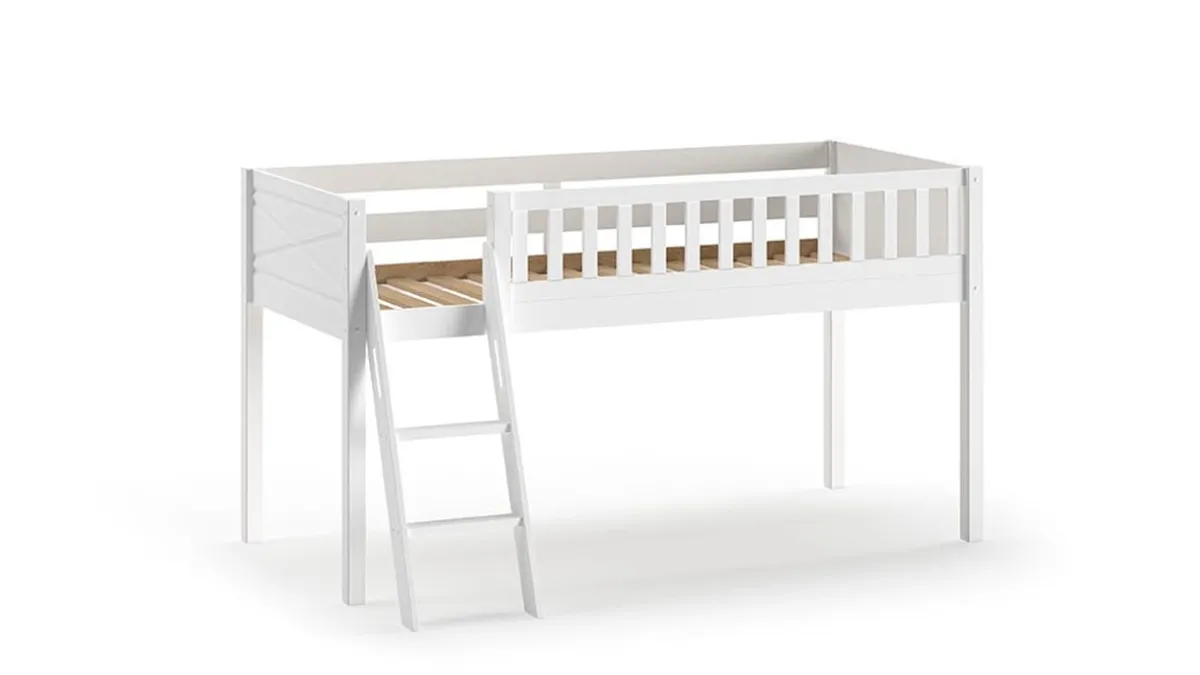 Vipack Halfhoogslaper Scott met bureau en boekenkast wit
