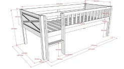Discount Vipack Halfhoogslaper Scott met ladder wit