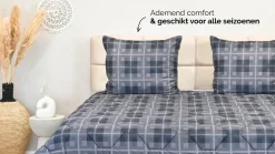 Best HappyBed Grey Tartan - dekbed zonder overtrek