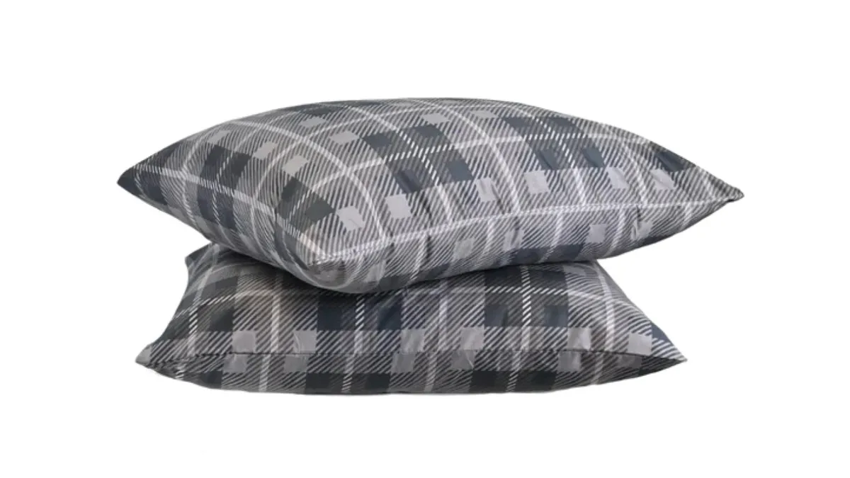 Discount HappyBed Grey Tartan - kussensloop (set van 2 stuks) grijs