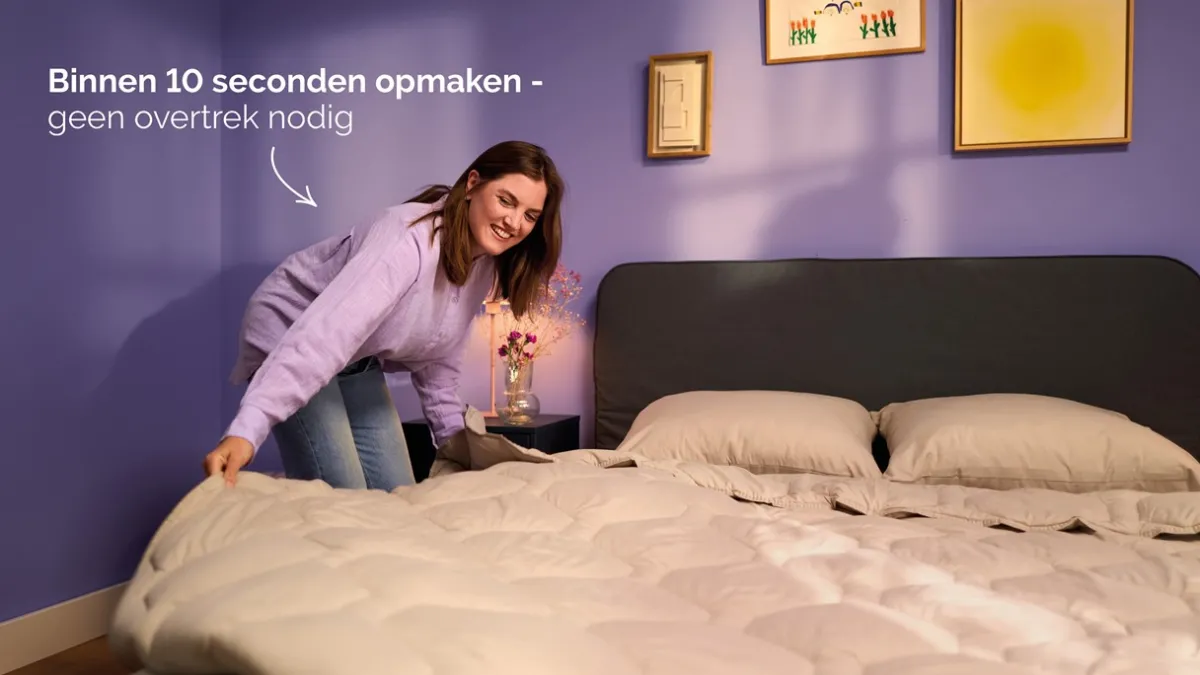 Best HappyBed Taupe - dekbed zonder overtrek