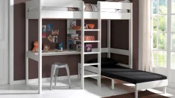 Best Vipack Hoogslaper Pino met slaapbank wit