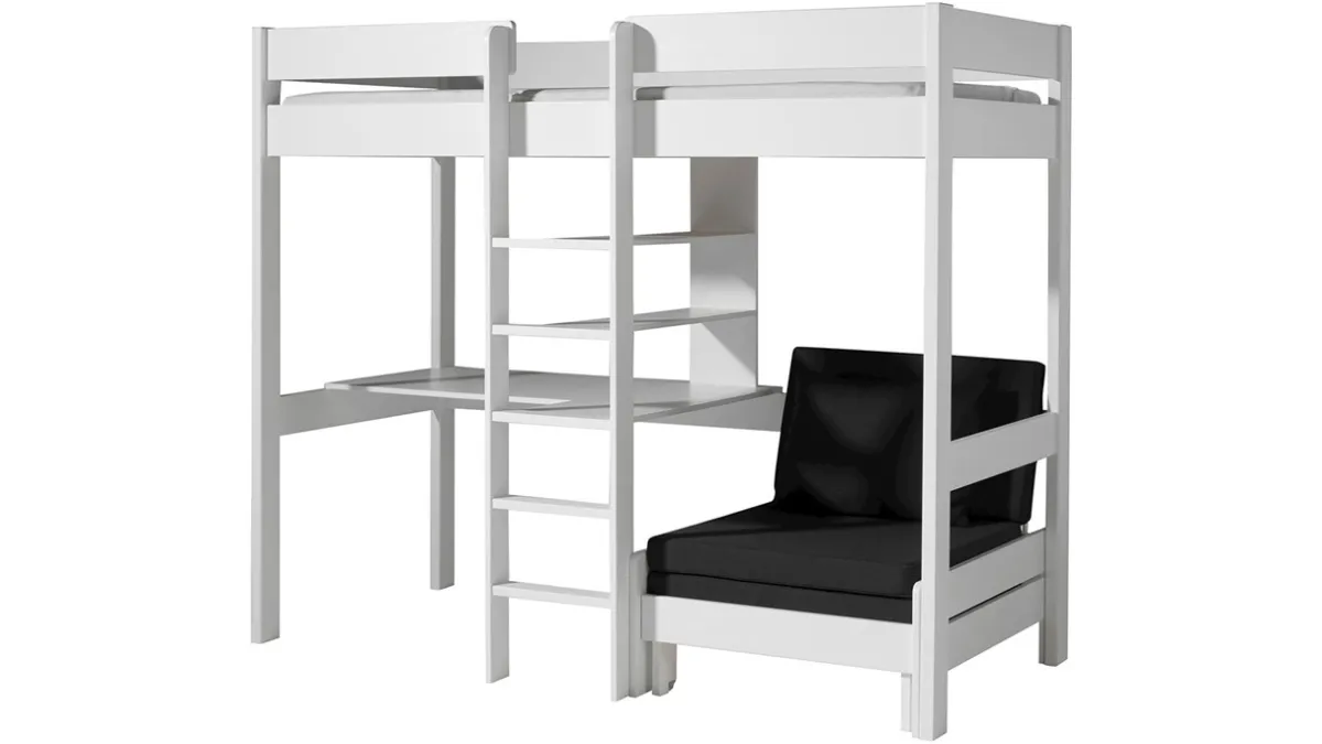 Best Vipack Hoogslaper Pino met slaapbank wit