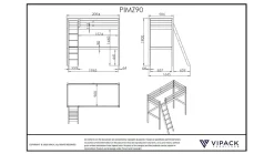Best Vipack Hoogslaper Pino Mezzanine wit