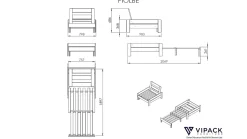 New Vipack Hoogslaper Pino mezzanine met boekenkast wit
