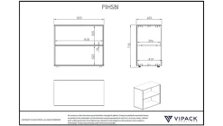 New Vipack Hoogslaper Pino mezzanine met boekenkast wit