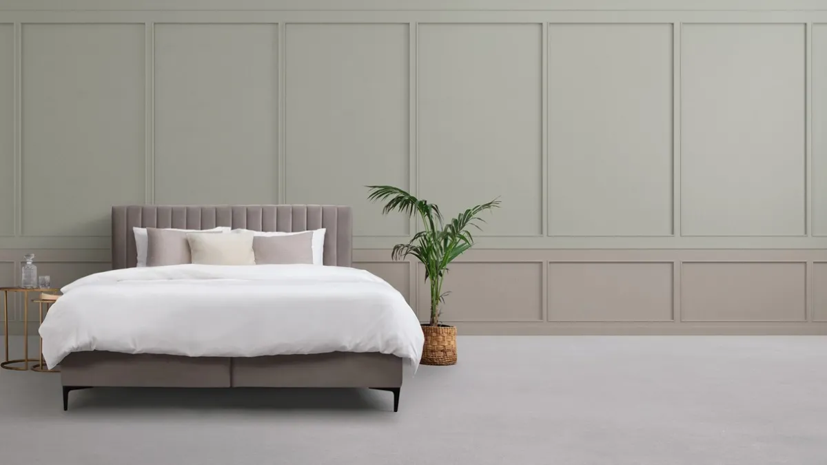 Best Matt Sleeps Boxspring Velvet stroken met matras Matt beige