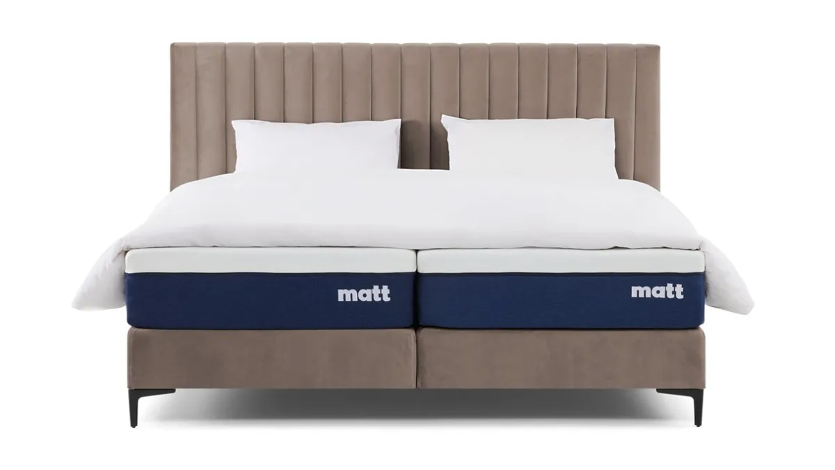 Best Matt Sleeps Boxspring Velvet stroken met matras Matt beige