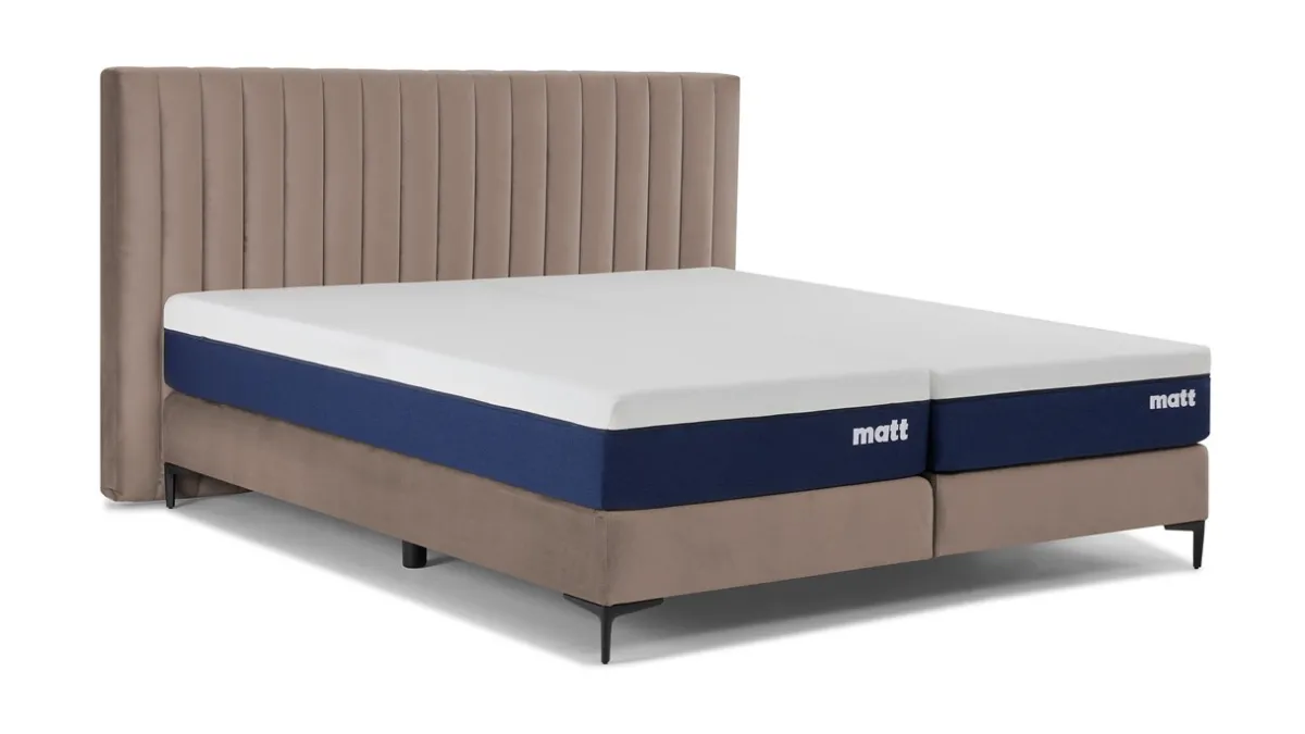 Best Matt Sleeps Boxspring Velvet stroken met matras Matt beige