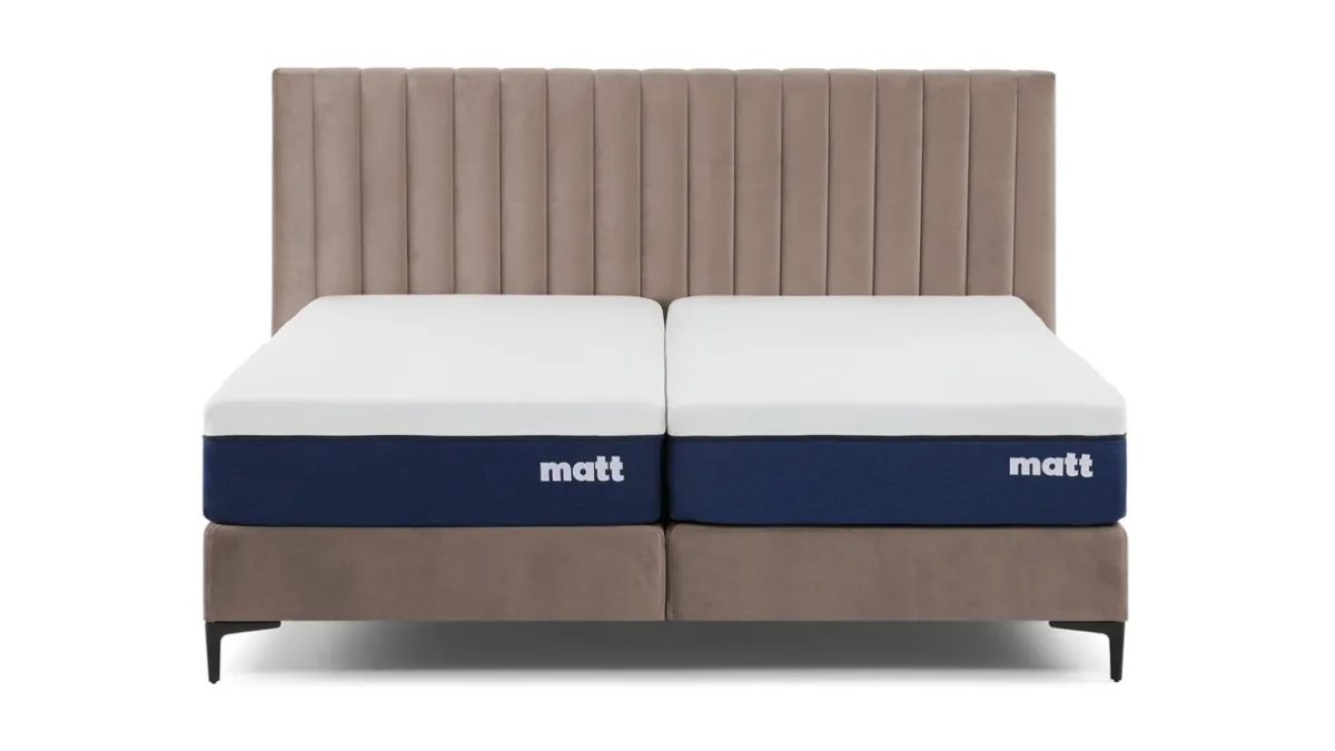 Best Matt Sleeps Boxspring Velvet stroken met matras Matt beige