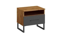 Online Beter Bed Basic Nachtkast Oakham oak wotan/black