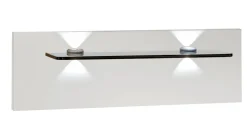 New B Bright Nachtkast paneel met glas en verlichting Bienne alpine wit